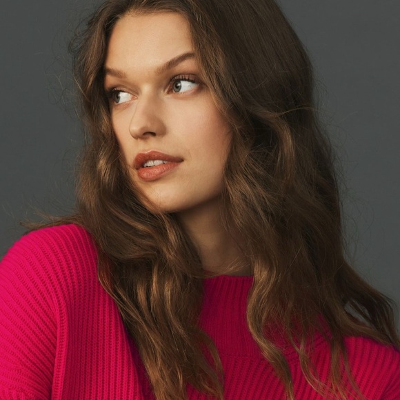 Anthropologie Maeve Easy Pullover Sweater Pink Red Size XS - Picture 3 of 11